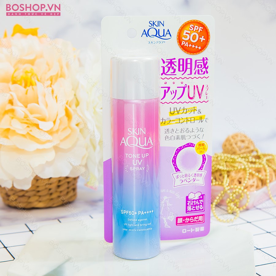 XỊT CHỐNG NẮNG SKIN AQUA TONE UP UV SPRAY SPF 50+ 70GR NHẬP KHẨU CHÍNH HÃNG - 4771