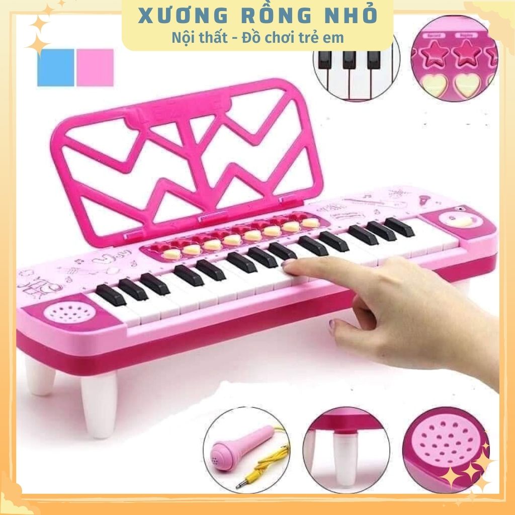 Đồ Chơi Đàn Piano Kèm Mic Cho Bé Tập Đàn Và Tập Hát, Đồ Chơi Âm Nhạc Cho Bé