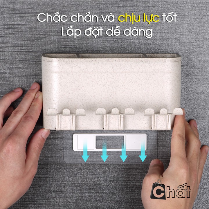 Kệ Treo Bàn Chải Và Lấy Kem Tự Động 4 Cốc Cao Cấp Mẫu Mới