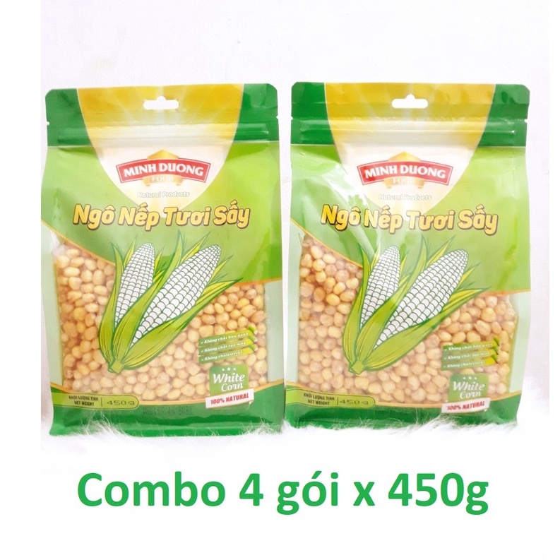 Combo 4 Gói x 450g Ngô Nếp Tươi Sấy Minh Dương