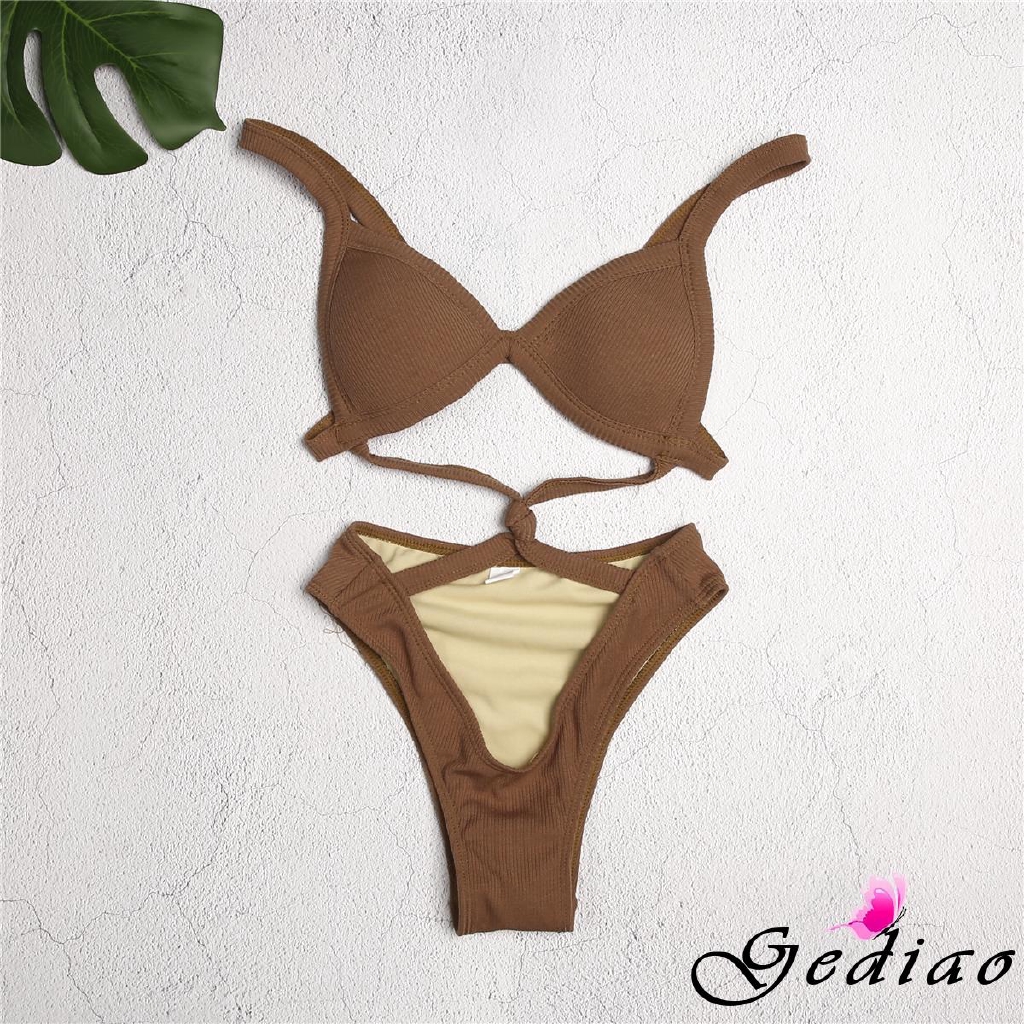 Set đồ tắm trơn màu phong cách quyến rũ dành cho nữ | BigBuy360 - bigbuy360.vn