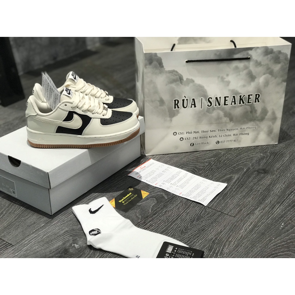 Siêu Phẩm Giày Thể Thảo Sneaker AF1 Kem Đen Đế Nâu Cao Cấp Ảnh Thật + freeship + Tặng Tất