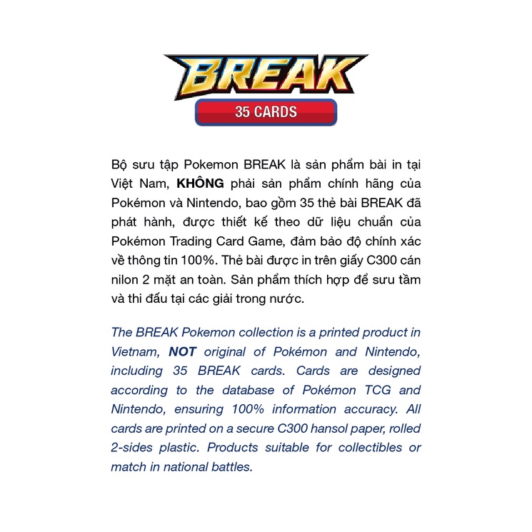 Trọn bộ 35 Thẻ bài Pokemon BREAK đã phát hành