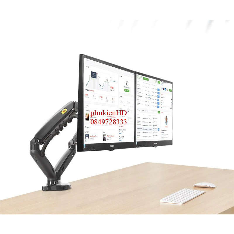 Giá treo 2 màn hình máy tính 17- 27'' NB F160