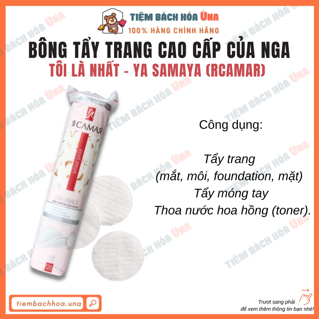 Bông tẩy trang TÔI LÀ NHẤT Ya Samaya RCAMAR Nga 120 miếng - 100% bông cotton tự nhiên tiembachhoauna | WebRaoVat - webraovat.net.vn