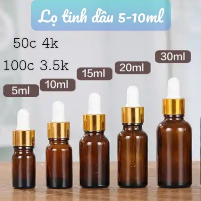 [5ml/10ml] Lọ Đựng Tinh Dầu Bóp Giọt Khoen Vàng - Lọ Chiết Serum - Lọ Chiết Mỹ Phẩm