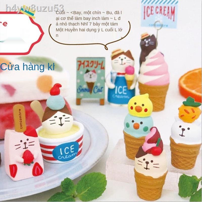 ☌◎☇Cửa hàng tạp hóa Nhật Bản đồ uống lạnh mèo tuyết zakka mua sắm kem mùa hè xe đẩy trong trang trí mini để bàn