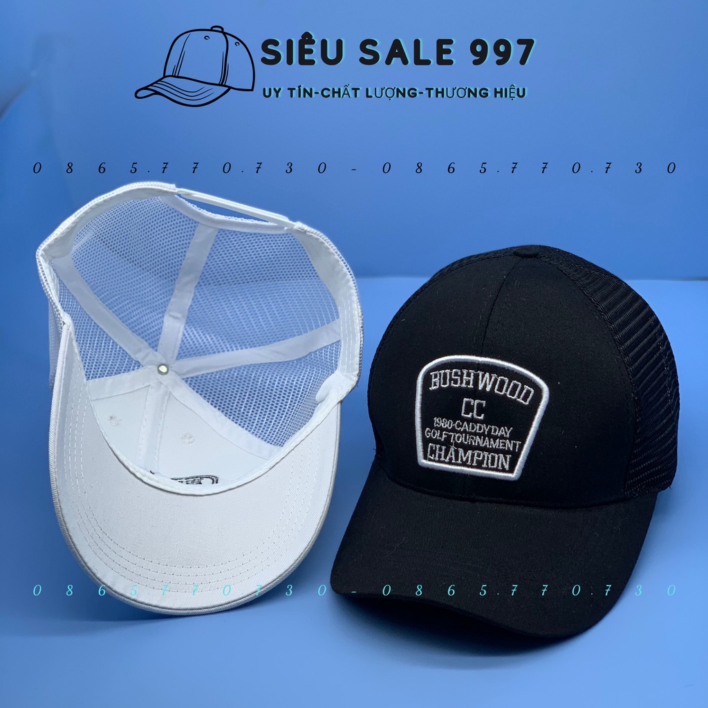 MŨ LƯỠI TRAI KẾT LƯỚI THÊU LOGO BUSHWODD THỜI TRANG ĐƠN GIẢN ĐẸP