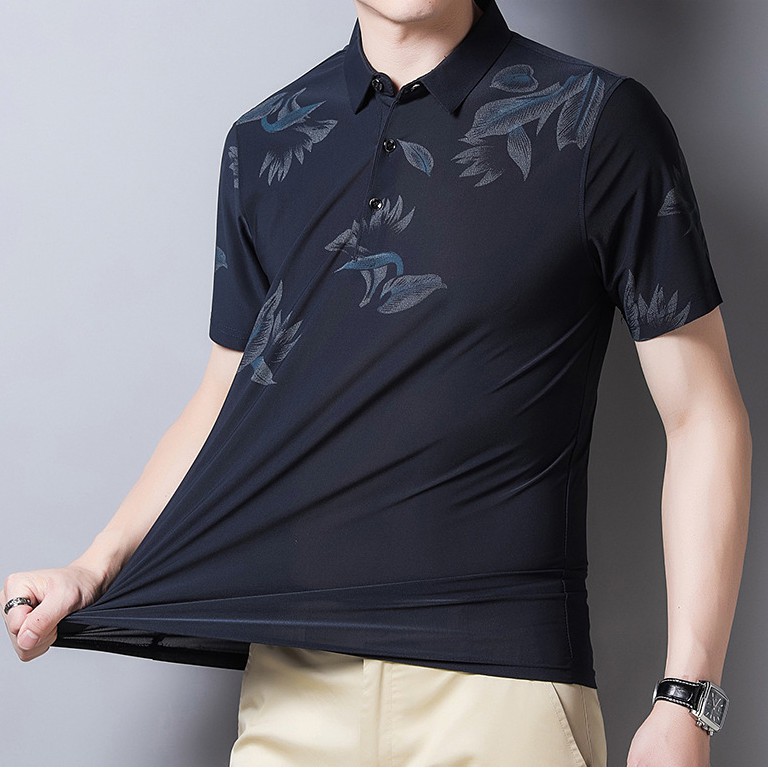 [HOT TREN 2021] Áo Polo Nam Họa Tiết Lông Vũ - Không Nhăn - Tím | BigBuy360 - bigbuy360.vn