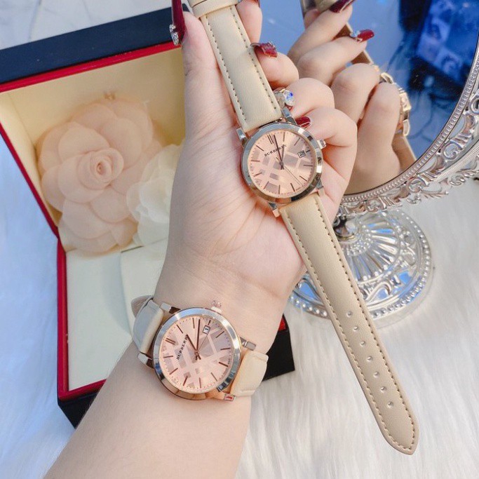 Đồng hồ nữ chính hãng buberry dây da mềm mịn, mặt 30mm cực xinh, bao hanh 12 tháng - HÀNG MỚI VỀ