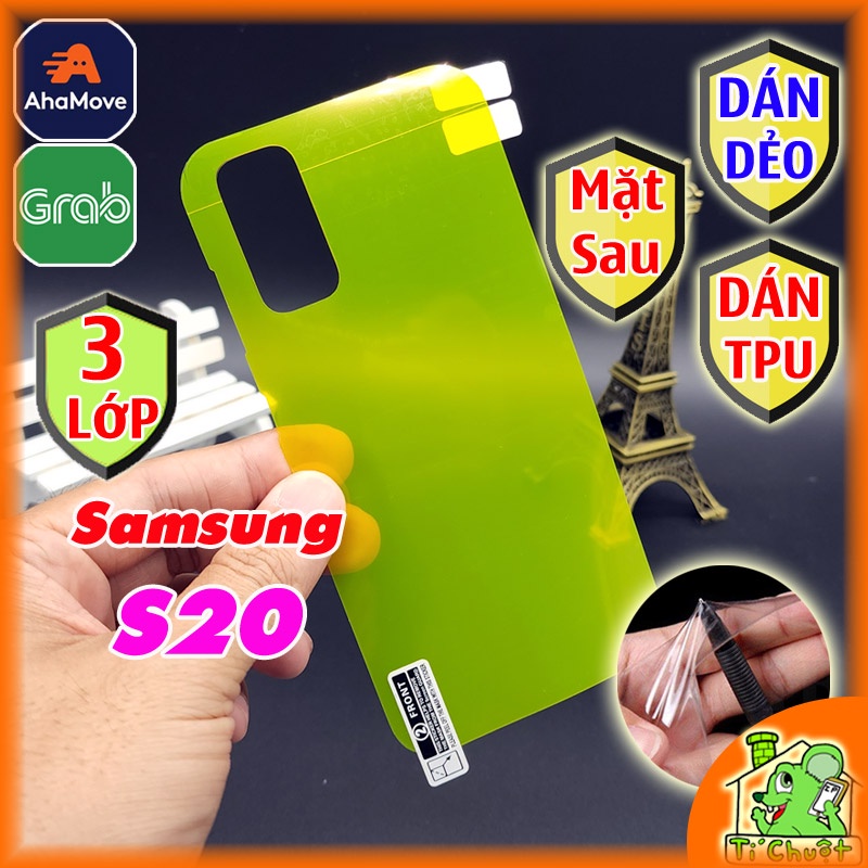 [Mặt Sau] Dán Lưng Dẻo TPU Samsung S20 Trong Suốt