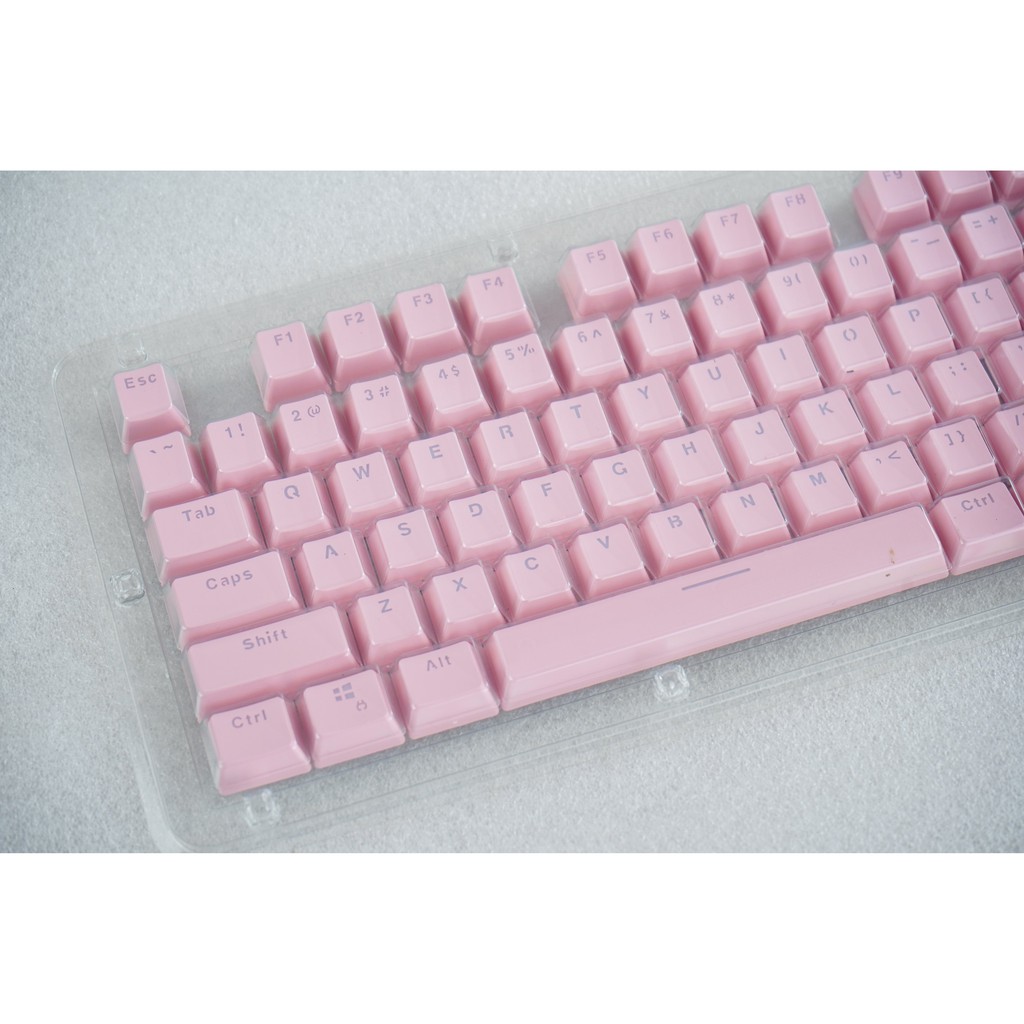 Bộ Keycap 104 phím xuyên led ABS màu hồng của phím cơ E-Dra EK3104 Dream Pink