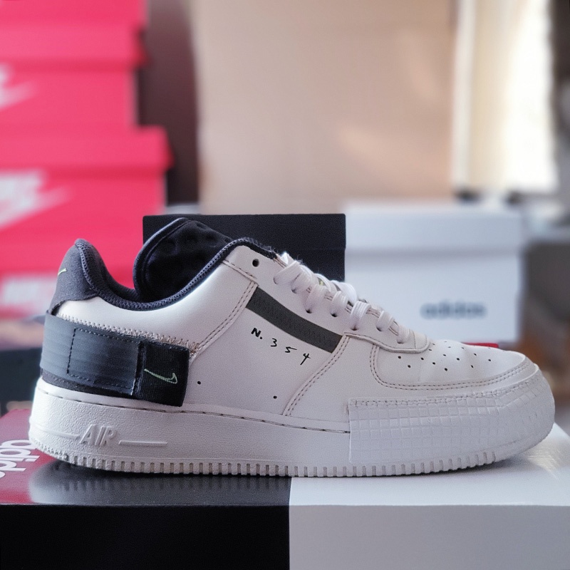 Giày _Nike Air Force 1 Type White Black Volt, nhiều size, real 2hand