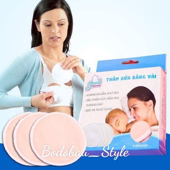 Miếng lót thấm sữa GIẶT ĐƯỢC chuẩn Good Mama (Hộp 8 Miếng)