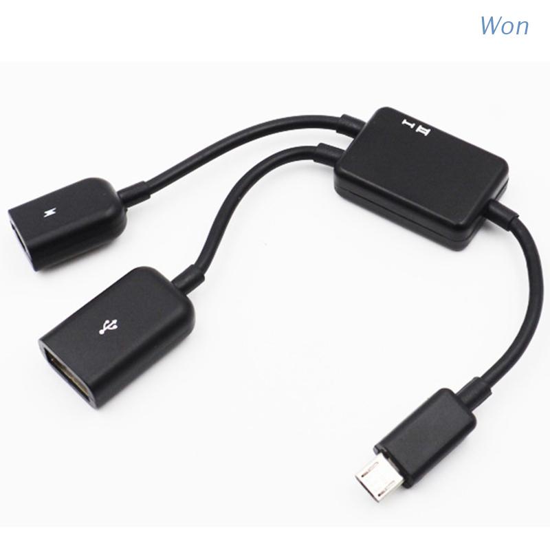 Dây Cáp Chia Cổng Micro USB OTG 2 Trong 1 Tiện Dụng