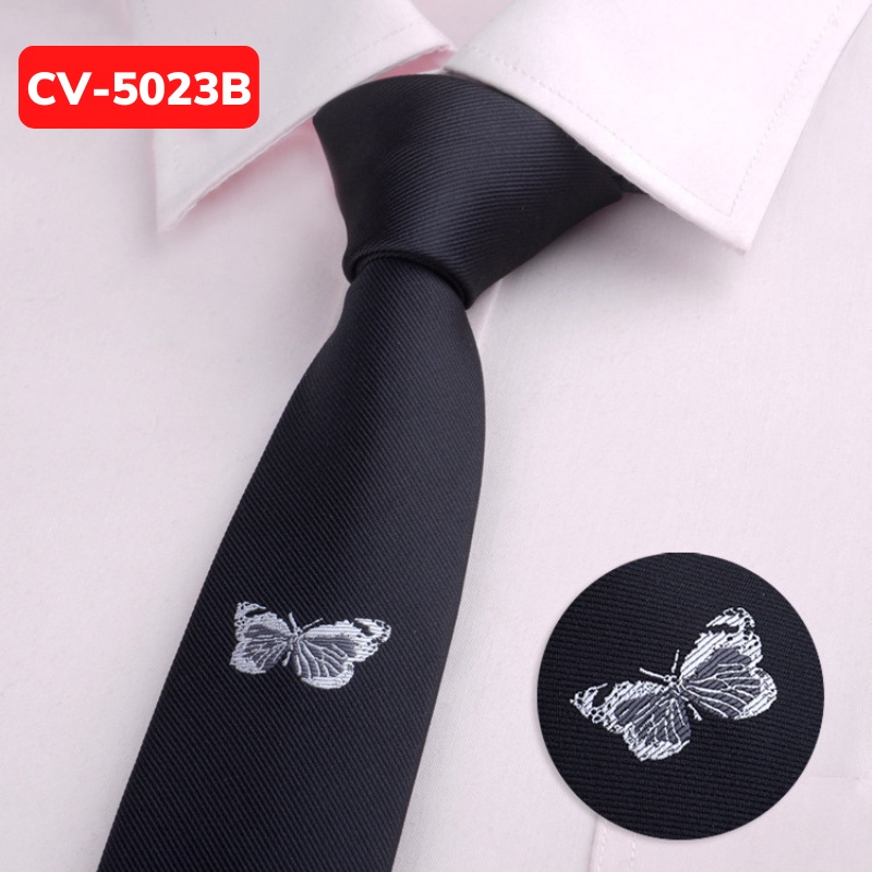 Cravat Nam bản nhỏ 5cm cao cấp phong cách Hàn Quốc, Cà vạt chú rể, Calavat nghệ sĩ, MC, Cavat công sở, dự tiệc CV-5023