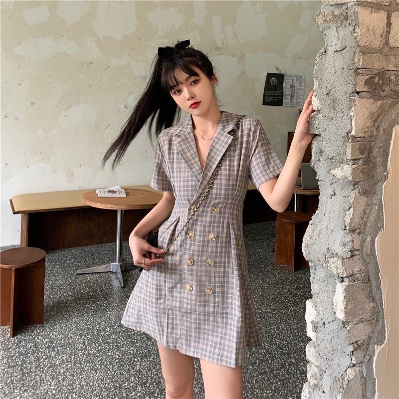 Đầm vest caro sang chảnh