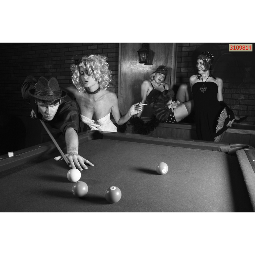 Tranh Billiards 3D dán tường kích thước lớn theo yêu cầu, không giới hạn