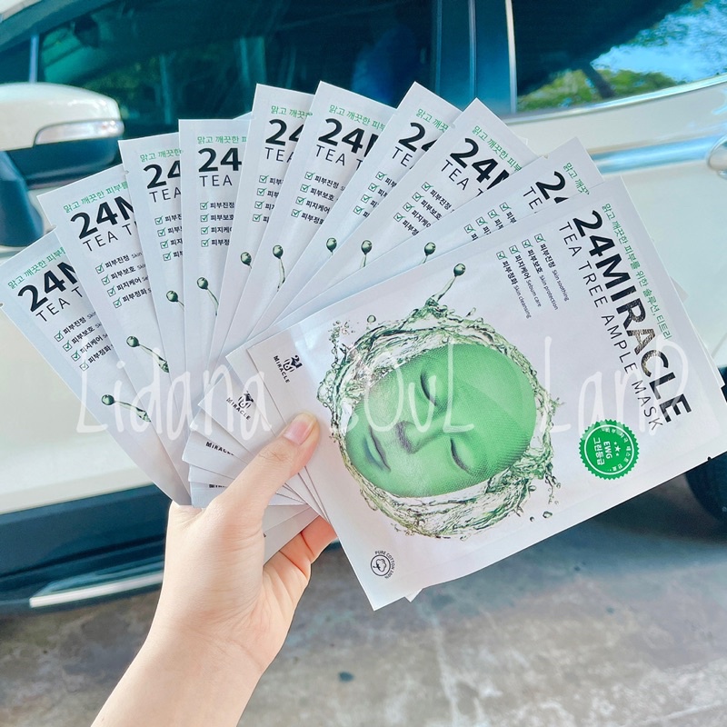 Mặt nạ tràm trà kiềm dầu, kiểm soát bã nhờn & se khít lcl 24 Miracle Hàn Quốc