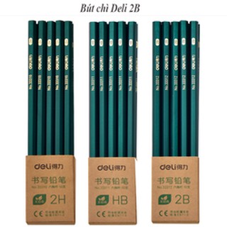 SET 10 - 30 BÚT CHÌ DELI 2B XANH