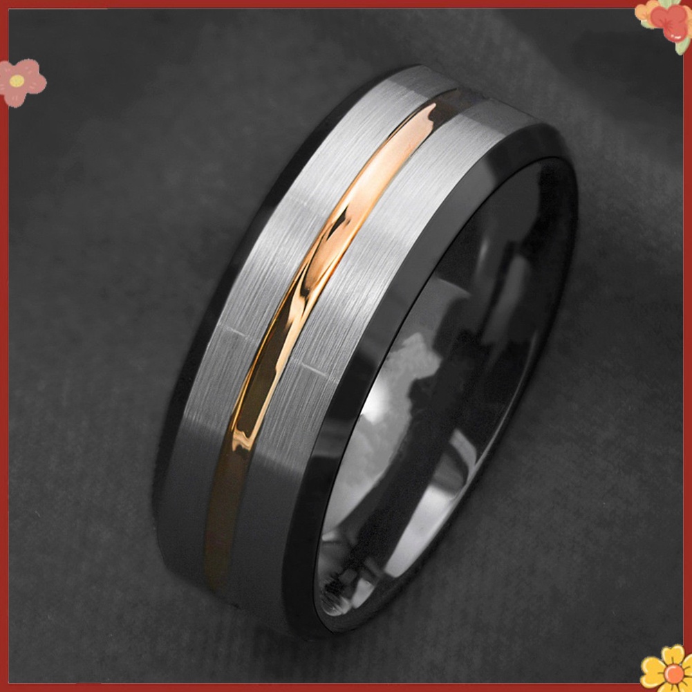 Nhẫn Kẻ SọC BằNg ThéP Titan ThờI Trang Cho Nam