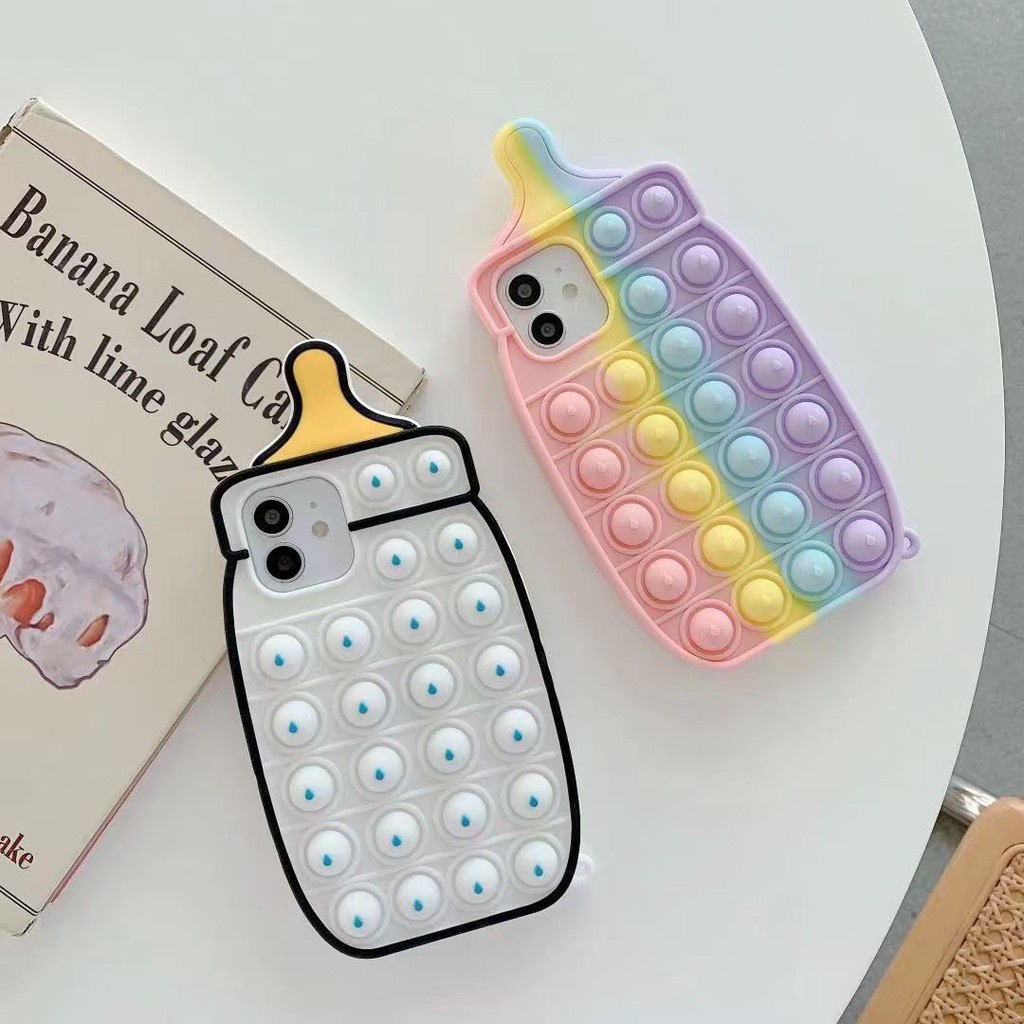 Ốp Điện Thoại Silicon Hình Bình Sữa 3d Cho For iPhone 6 6s 7 8 Plus X Xr Xs 11 12 Pro Max Se