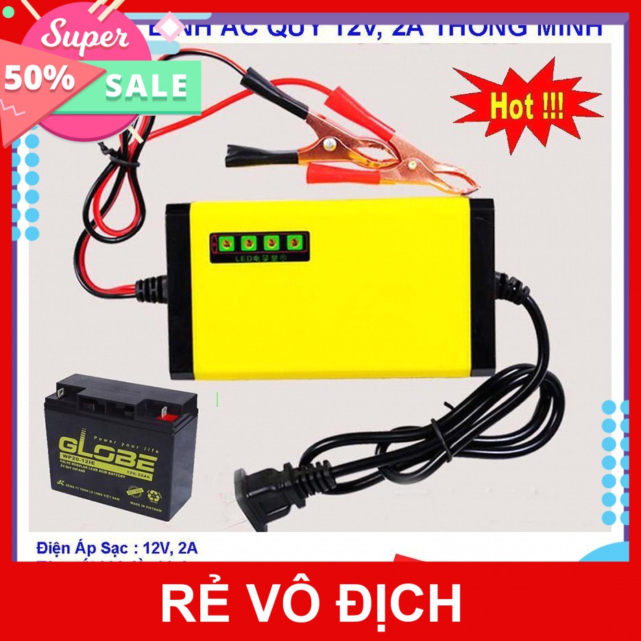 [XÃ KHO] BỘ SẠC BÌNH ẮC QUY 12V-2A, 12V-15A AUTO [HCM]