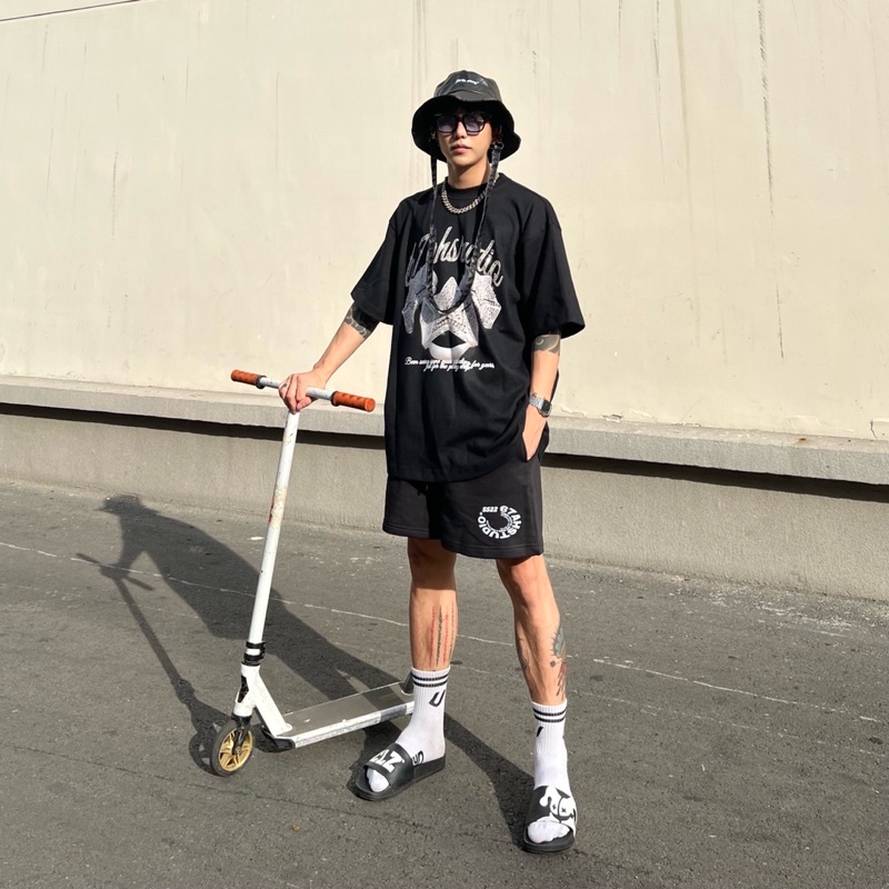 Quần short logo tròn SS22 67ahstudio