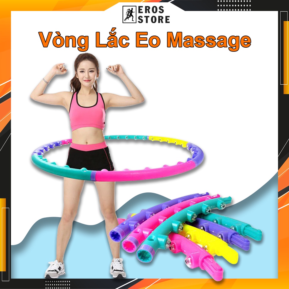 Vòng lắc eo massage Hula Hoop size lớn 98cm hạt từ tính, giảm mỡ bụng EROS