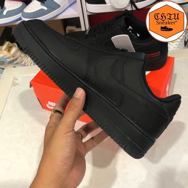 Giày tăng chiều cao nam nữ Af1 đen Supreme phiên bản cao cấp giày air force 1 Full đen cao cấp