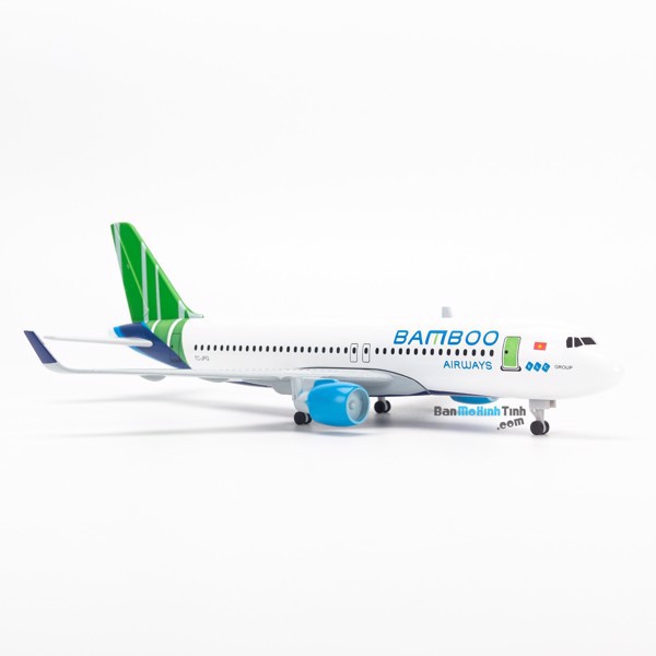 Mô hình máy bay Bamboo Airways Airbus A320 20cm Everfly