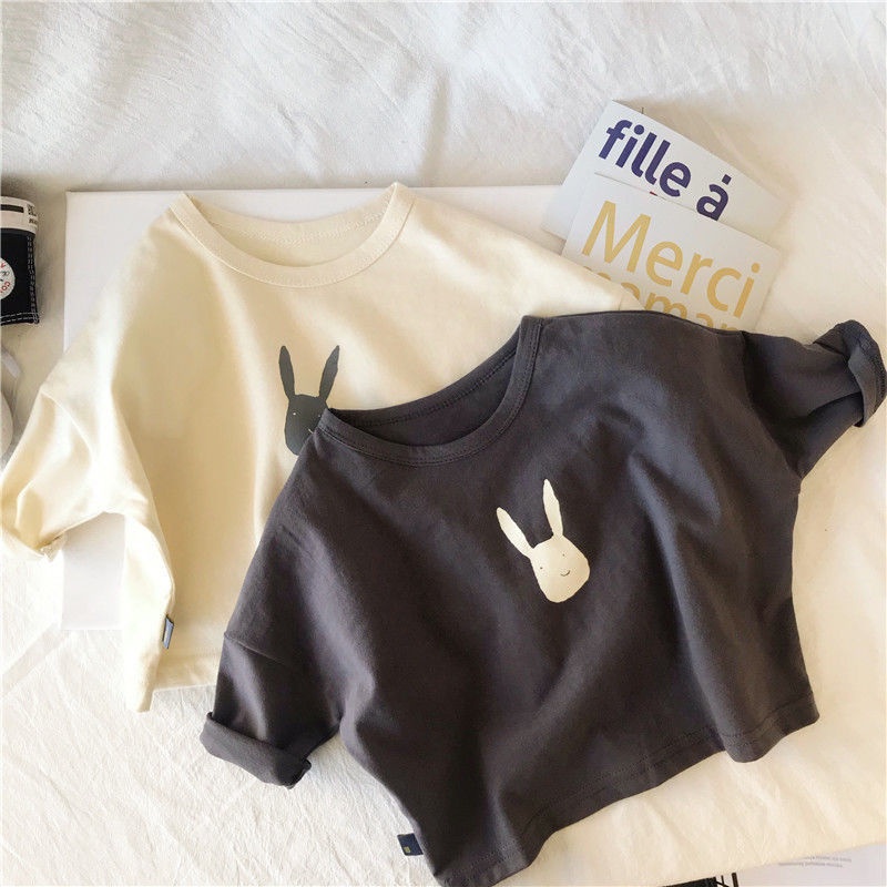 [Babycat] Hàng Có Sẵn Áo Thun Cotton Tay Dài Phong Cách Nhật Bản Hàn Quốc Thời Trang Xuân Thu Cho Bé Trai Bé Gái