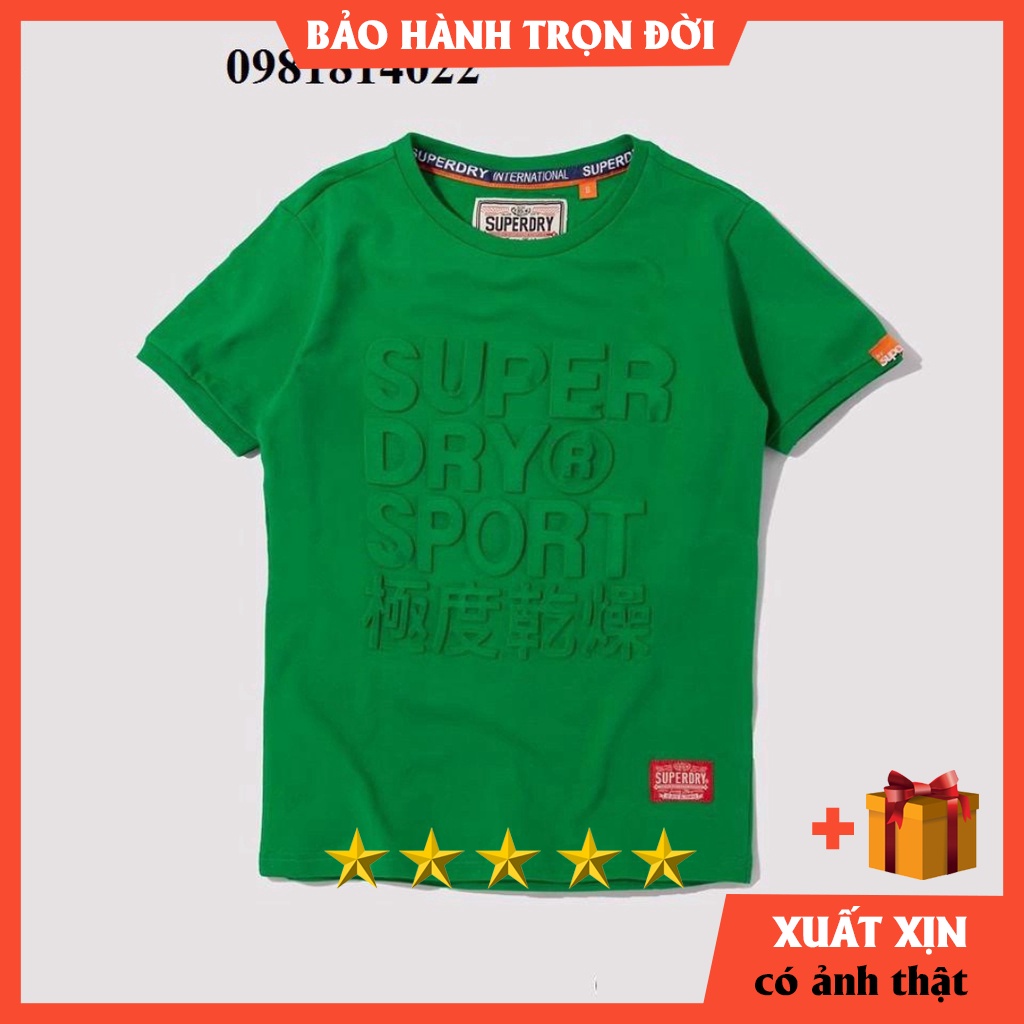 Áo thun Su.per.dry chữ nổi - Chất thun cotton 4 chiều BẢO HÀNH TRỌN ĐỜI