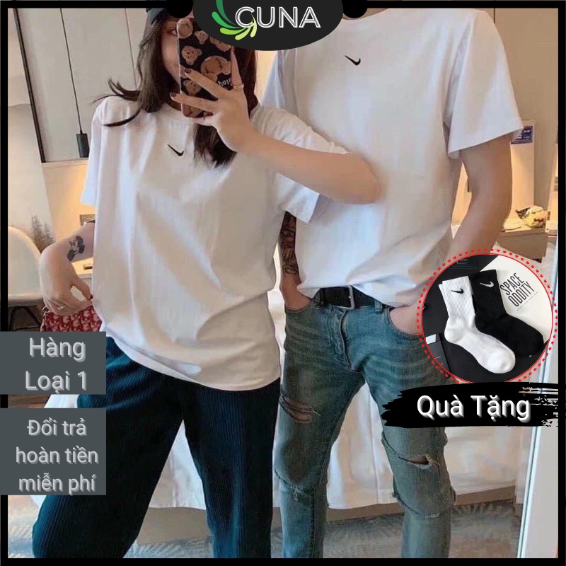 Áo phông form rộng CUNA Áo thun unisex nam nữ form rộng tay lỡ cặp đôi oversize trơn cổ tròn basic trắng đen [Ảnh thật]
