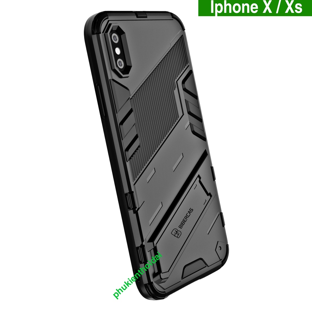 Ốp lưng Iphone X / Xs / Xs Max / 13 Pro Max / 14 Pro Max Iron Man Ver 2 chống sốc giá đỡ mặt lưng xem phim