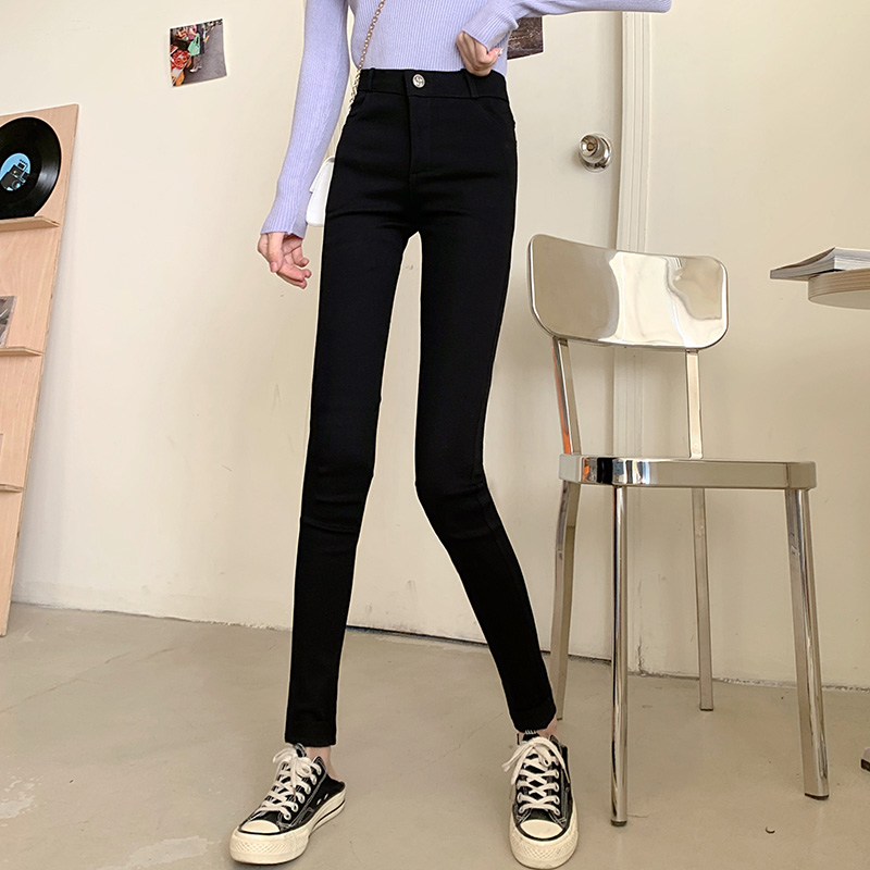 SUXI NEW Quần Legging Lưng Cao Màu Đen Cho Nữ