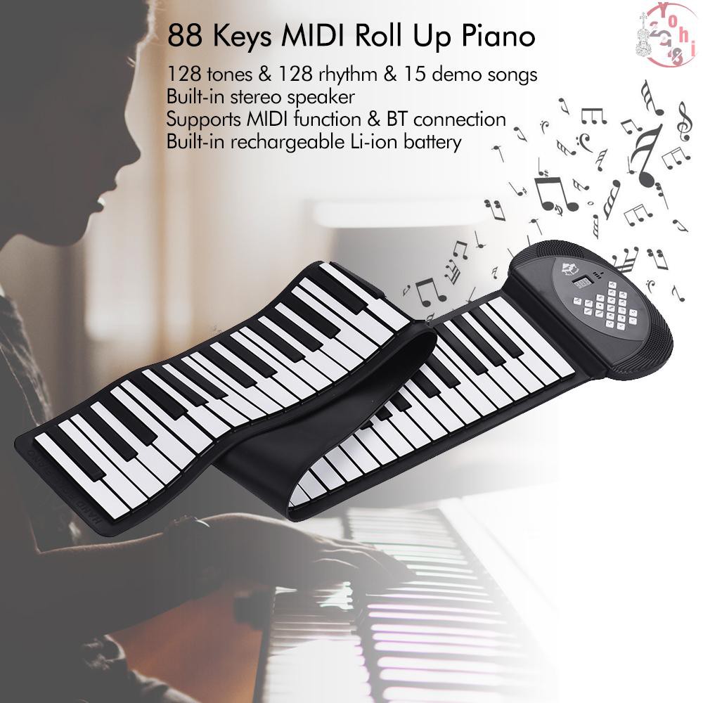 Đàn piano 88 phím cuộn mềm dẻo chuyên dụng 1200mA Li-ion kèm phụ kiện