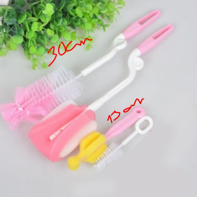 Cọ bình sữa 4 chi tiết tiện lợi làm sạch bình và núm ti cho bé