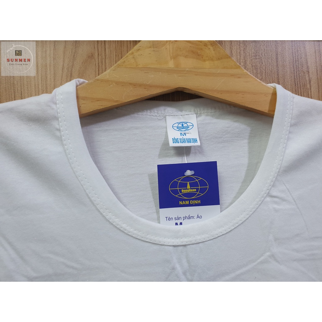 Áo Lót Nam Cổ Tròn Ngắn Tay Chất Cotton Trắng Mềm Mịn Co Giãn 4 Chiều Thoáng Mát Size Từ 50 - 80kg
