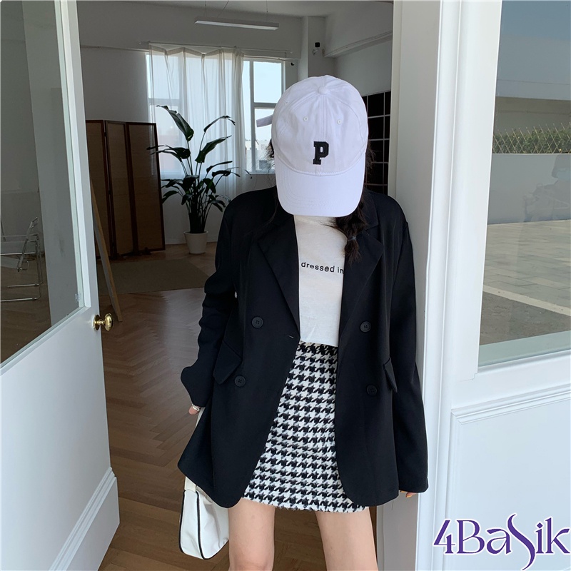 Áo blazer nữ dài tay áo vest khoác ngoài phong cách Hàn Quốc - 4BASIC BL04
