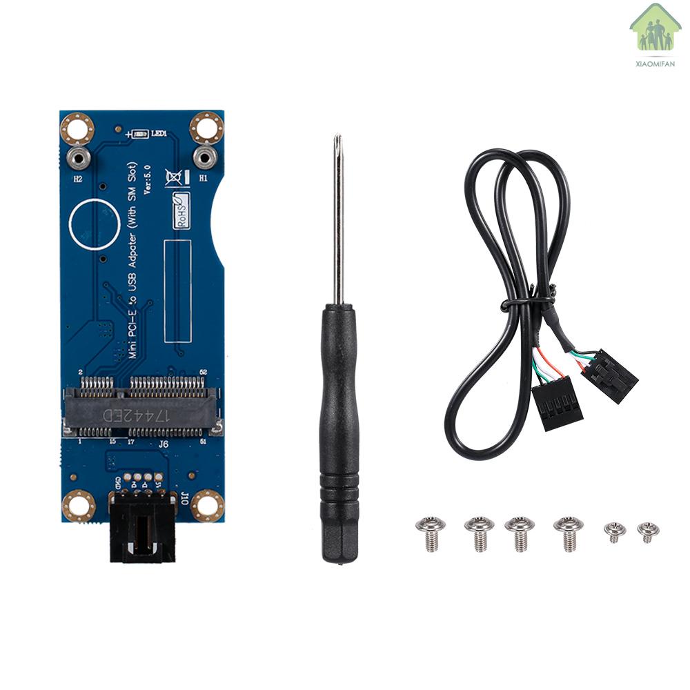 NA Mini PCI-E to USB Adapter Card with SIM Slot WWAN Test Converter Adapter Card 3G/4G Module Horizontal Type