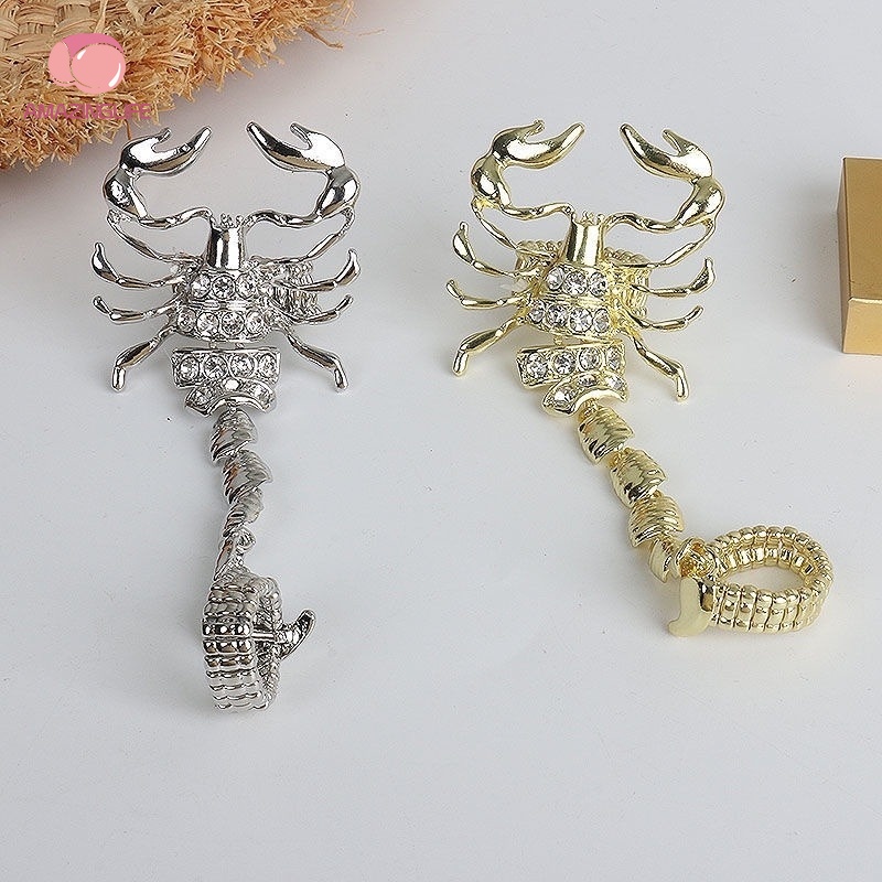 [Amazinglife] Nhẫn Hình Bọ Cạp Đính Pha Lê Lấp Lánh Phong Cách Punk Âu Mỹ