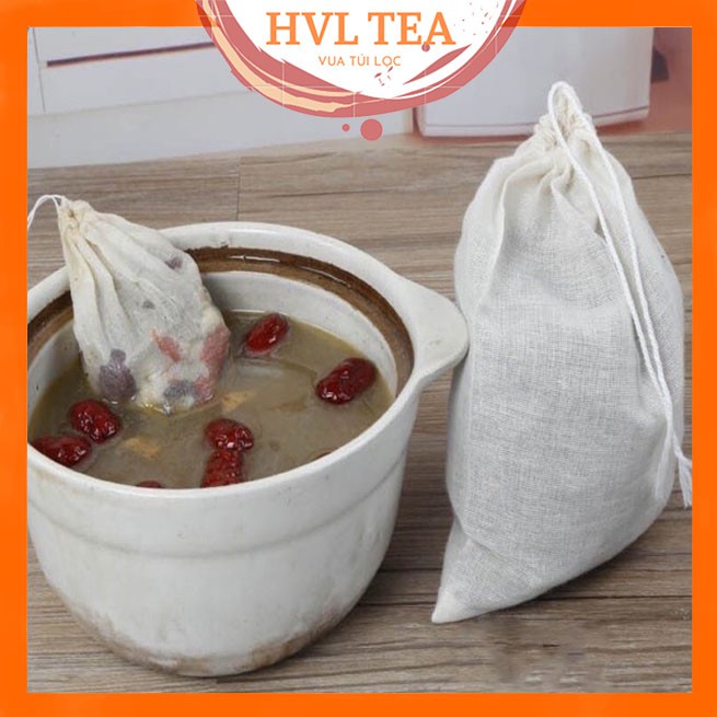 Túi lọc nấu ăn, pha đồ, túi lọc vải 13x16cm, combo10 túi - HVL TEA