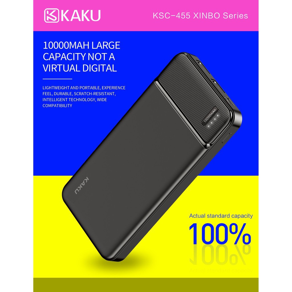 Sạc dự phòng 10.000mah chính hãng KAKU mã KSC - 455