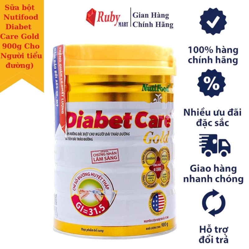 Sữa bột Nutifood Diabet Care Gold 900g (Người bệnh tiểu đường)