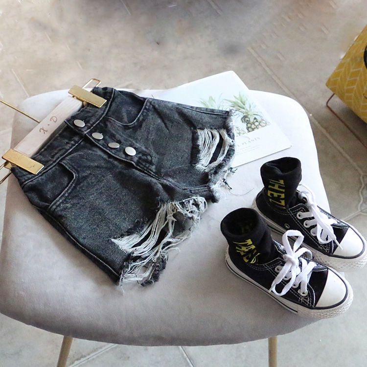 Quần Short Denim Mỏng Phong Cách Mới Dễ Phối Đồ Cho Bé Gái