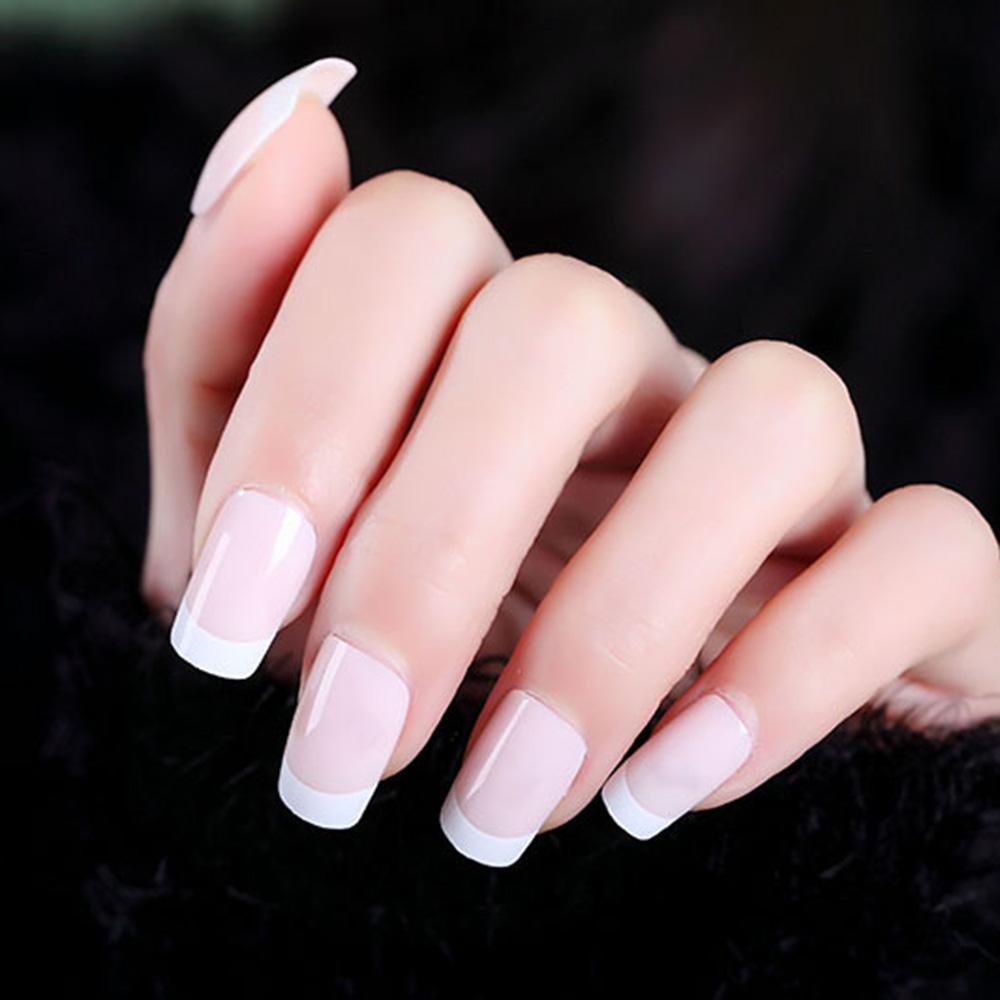 Set 24 Móng Tay Giả Màu Hồng Sáng Che Phủ Toàn Diện MIHAN1