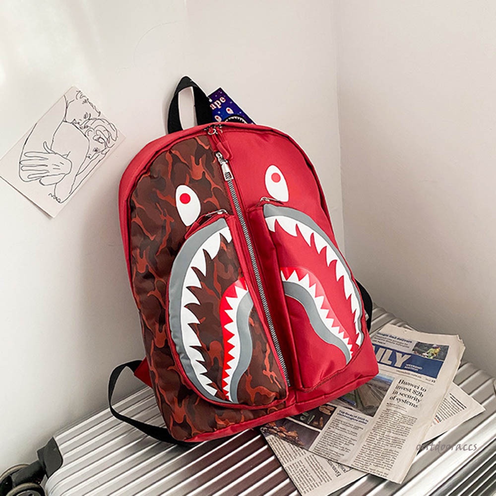 1 Balo Đi Học In Hình Cá Mập Vui Nhộn Thời Trang Cho Nam Và Nữ