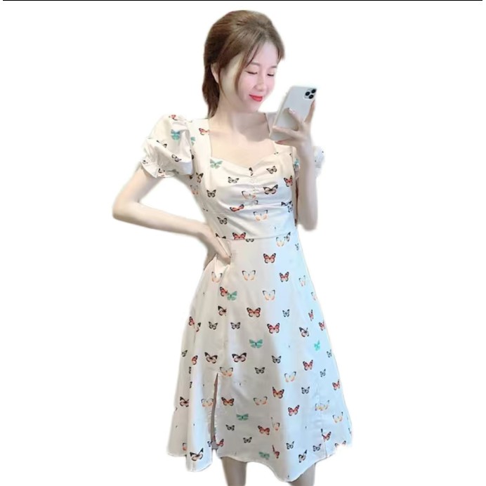 Đầm Hoa Cổ V Xẻ Tà Thời Trang Dành Cho Nữ | BigBuy360 - bigbuy360.vn