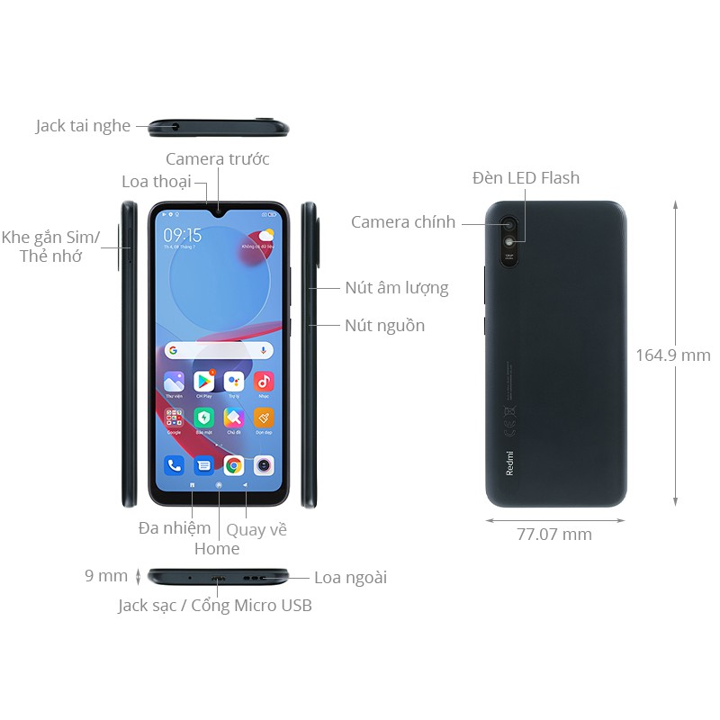 Điện Thoại Xiaomi Redmi 9A 2GB/32GB-Chính hãng -Pin 5000 mAh